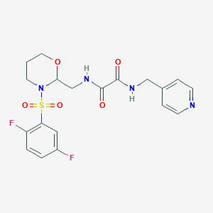 molecular formula C19H20F2N4O5S B2840315 N1-((3-((2,5-difluorophenyl)sulfonyl)-1,3-oxazinan-2-yl)methyl)-N2-(pyridin-4-ylmethyl)oxalamide CAS No. 869071-93-2