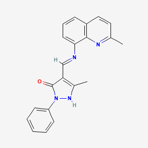 (4E)-5-methyl-4-[[(2-methylquinolin-8-yl)amino]methylidene]-2-phenylpyrazol-3-one