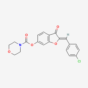 (Z)-2-(4-chlorobenzylidene)-3-oxo-2,3-dihydrobenzofuran-6-yl morpholine-4-carboxylate