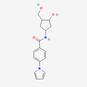 molecular formula C17H20N2O3 B2840333 N-(3-羟基-4-(羟甲基)环戊基)-4-(1H-吡咯-1-基)苯甲酰胺 CAS No. 1421491-57-7