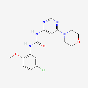 molecular formula C16H18ClN5O3 B2840335 1-(5-Chloro-2-methoxyphenyl)-3-(6-morpholinopyrimidin-4-yl)urea CAS No. 1396765-09-5