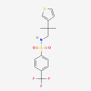 molecular formula C15H16F3NO2S2 B2840343 N-(2-methyl-2-(thiophen-3-yl)propyl)-4-(trifluoromethyl)benzenesulfonamide CAS No. 2319896-53-0