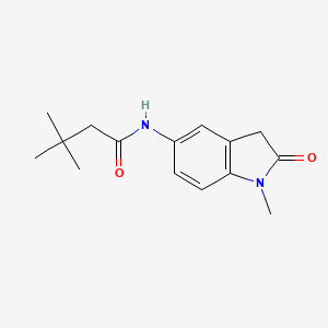 molecular formula C15H20N2O2 B2840345 3,3-dimethyl-N-(1-methyl-2-oxoindolin-5-yl)butanamide CAS No. 921813-73-2