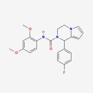 molecular formula C22H22FN3O3 B2840347 N-(2,4-dimethoxyphenyl)-1-(4-fluorophenyl)-3,4-dihydro-1H-pyrrolo[1,2-a]pyrazine-2-carboxamide CAS No. 899959-86-5