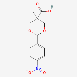 molecular formula C12H13NO6 B2840348 5-甲基-2-(4-硝基苯基)-1,3-二氧杂环戊烷-5-甲酸 CAS No. 385375-27-9