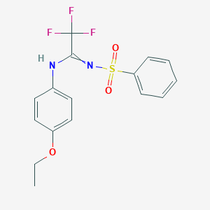 N-(benzenesulfonyl)-N'-(4-ethoxyphenyl)-2,2,2-trifluoroethanimidamide