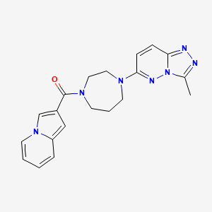 molecular formula C20H21N7O B2840356 Indolizin-2-yl-[4-(3-methyl-[1,2,4]triazolo[4,3-b]pyridazin-6-yl)-1,4-diazepan-1-yl]methanone CAS No. 2320212-67-5