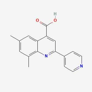 molecular formula C17H14N2O2 B2840358 6,8-二甲基-2-吡啶-4-基喹啉-4-甲酸 CAS No. 436092-56-7