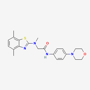 molecular formula C22H26N4O2S B2840359 2-((4,7-dimethylbenzo[d]thiazol-2-yl)(methyl)amino)-N-(4-morpholinophenyl)acetamide CAS No. 1351652-00-0