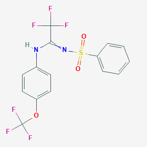 N'-(benzenesulfonyl)-2,2,2-trifluoro-N-[4-(trifluoromethoxy)phenyl]ethanimidamide