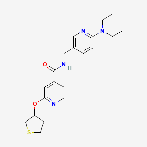 molecular formula C20H26N4O2S B2840361 N-((6-(diethylamino)pyridin-3-yl)methyl)-2-((tetrahydrothiophen-3-yl)oxy)isonicotinamide CAS No. 2034390-04-8