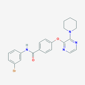 molecular formula C22H21BrN4O2 B2840364 N-(3-bromophenyl)-4-[(3-piperidin-1-ylpyrazin-2-yl)oxy]benzamide CAS No. 1112444-61-7