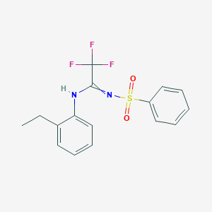N'-(benzenesulfonyl)-N-(2-ethylphenyl)-2,2,2-trifluoroethanimidamide