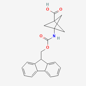 molecular formula C21H19NO4 B2840372 3-((((9H-fluoren-9-yl)methoxy)carbonyl)amino)bicyclo[1.1.1]pentane-1-carboxylic acid CAS No. 676371-66-7