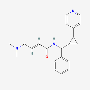 molecular formula C21H25N3O B2840374 (E)-4-(Dimethylamino)-N-[phenyl-(2-pyridin-4-ylcyclopropyl)methyl]but-2-enamide CAS No. 2411333-19-0