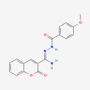 molecular formula C18H15N3O4 B2840379 N'-(4-methoxybenzoyl)-2-oxo-2H-chromene-3-carbohydrazonamide CAS No. 325804-79-3