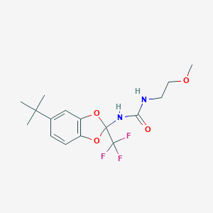 molecular formula C16H21F3N2O4 B284038 N-[5-tert-butyl-2-(trifluoromethyl)-1,3-benzodioxol-2-yl]-N'-(2-methoxyethyl)urea 