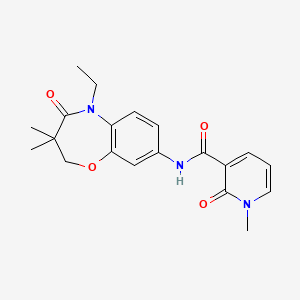 molecular formula C20H23N3O4 B2840380 N-(5-ethyl-3,3-dimethyl-4-oxo-2,3,4,5-tetrahydrobenzo[b][1,4]oxazepin-8-yl)-1-methyl-2-oxo-1,2-dihydropyridine-3-carboxamide CAS No. 1324694-55-4