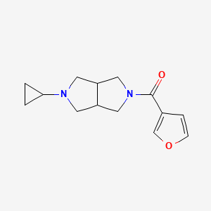 molecular formula C14H18N2O2 B2840381 (5-cyclopropylhexahydropyrrolo[3,4-c]pyrrol-2(1H)-yl)(furan-3-yl)methanone CAS No. 2201824-15-7