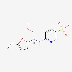 molecular formula C14H17FN2O4S B2840391 6-[[1-(5-Ethylfuran-2-yl)-2-methoxyethyl]amino]pyridine-3-sulfonyl fluoride CAS No. 2249004-85-9