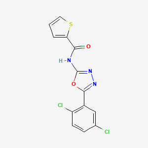 molecular formula C13H7Cl2N3O2S B2840408 N-(5-(2,5-二氯苯基)-1,3,4-噁二唑-2-基)噻吩-2-甲酰胺 CAS No. 891133-11-2