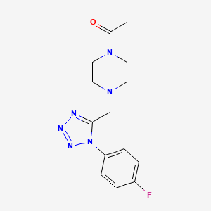 molecular formula C14H17FN6O B2840411 1-(4-((1-(4-fluorophenyl)-1H-tetrazol-5-yl)methyl)piperazin-1-yl)ethanone CAS No. 1049458-70-9