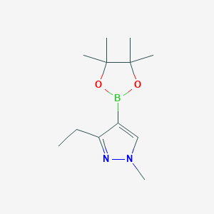 molecular formula C12H21BN2O2 B2840421 3-ethyl-1-methyl-4-(tetramethyl-1,3,2-dioxaborolan-2-yl)-1H-pyrazole CAS No. 1619991-78-4