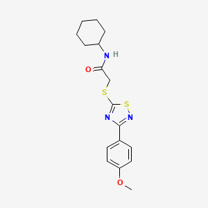 molecular formula C17H21N3O2S2 B2840422 N-环己基-2-((3-(4-甲氧基苯基)-1,2,4-噻二唑-5-基)硫)乙酰胺 CAS No. 864922-59-8