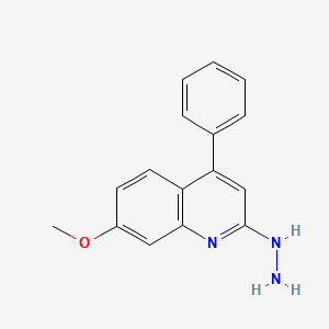 molecular formula C16H15N3O B2840424 2-Hydrazinyl-7-methoxy-4-phenylquinoline CAS No. 926194-52-7