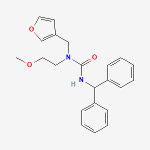 molecular formula C22H24N2O3 B2840425 3-苯甲基-1-(呋喃-3-基甲基)-1-(2-甲氧基乙基)脲 CAS No. 1421456-66-7