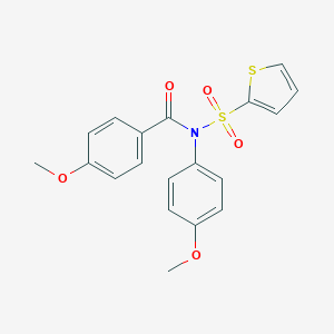 molecular formula C19H17NO5S2 B284044 N-(4-methoxybenzoyl)-N-(4-methoxyphenyl)-2-thiophenesulfonamide 