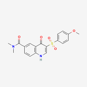 molecular formula C19H18N2O5S B2840440 3-(4-Methoxyphenyl)sulfonyl-N,N-dimethyl-4-oxo-1H-quinoline-6-carboxamide CAS No. 2327046-06-8