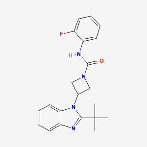 molecular formula C21H23FN4O B2840443 3-(2-tert-butyl-1H-1,3-benzodiazol-1-yl)-N-(2-fluorophenyl)azetidine-1-carboxamide CAS No. 2415604-24-7