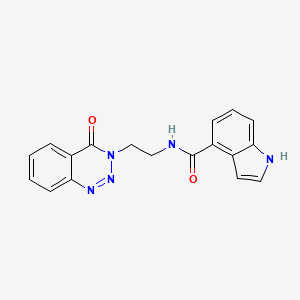 molecular formula C18H15N5O2 B2840444 N-(2-(4-oxobenzo[d][1,2,3]triazin-3(4H)-yl)ethyl)-1H-indole-4-carboxamide CAS No. 2034459-82-8