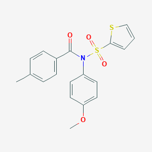 molecular formula C19H17NO4S2 B284045 N-(4-methoxyphenyl)-N-(4-methylbenzoyl)-2-thiophenesulfonamide 