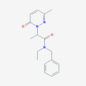 molecular formula C17H21N3O2 B2840466 N-benzyl-N-ethyl-2-(3-methyl-6-oxopyridazin-1(6H)-yl)propanamide CAS No. 1235067-67-0