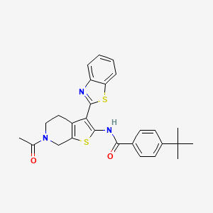N-(6-acetyl-3-(benzo[d]thiazol-2-yl)-4,5,6,7-tetrahydrothieno[2,3-c]pyridin-2-yl)-4-(tert-butyl)benzamide