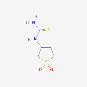 molecular formula C5H10N2O2S2 B2840472 (1,1-Dioxothiolan-3-yl)thiourea CAS No. 305855-95-2