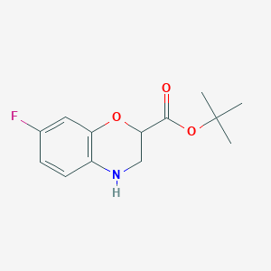 molecular formula C13H16FNO3 B2840474 Tert-butyl 7-fluoro-3,4-dihydro-2H-1,4-benzoxazine-2-carboxylate CAS No. 2248353-44-6