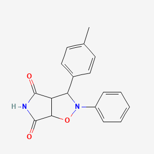 molecular formula C18H16N2O3 B2840478 2-苯基-3-(对甲苯基)二氢-2H-吡咯并[3,4-d]异噁唑-4,6(5H,6aH)-二酮 CAS No. 1005266-95-4