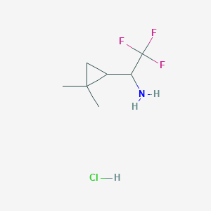molecular formula C7H13ClF3N B2840479 1-(2,2-Dimethylcyclopropyl)-2,2,2-trifluoroethan-1-amine hydrochloride CAS No. 2155852-80-3