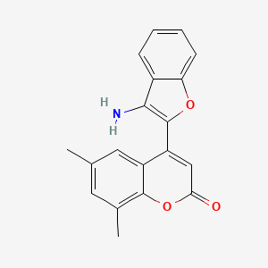 molecular formula C19H15NO3 B2840484 4-(3-氨基-1-苯并呋喃-2-基)-6,8-二甲基-2H-香豆素-2-酮 CAS No. 890633-91-7