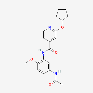 N-(5-acetamido-2-methoxyphenyl)-2-(cyclopentyloxy)isonicotinamide