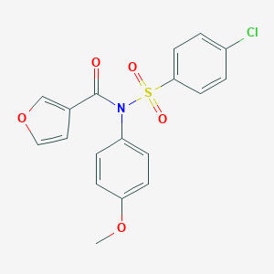 molecular formula C18H14ClNO5S B284049 4-chloro-N-(3-furoyl)-N-(4-methoxyphenyl)benzenesulfonamide 
