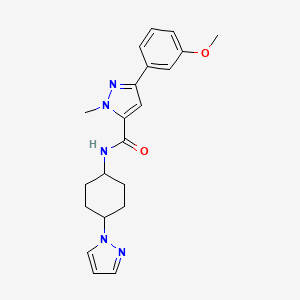 3-(3-methoxyphenyl)-1-methyl-N-[4-(1H-pyrazol-1-yl)cyclohexyl]-1H-pyrazole-5-carboxamide