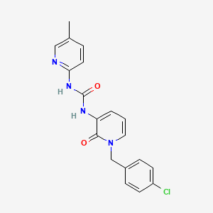 molecular formula C19H17ClN4O2 B2840491 1-[1-[(4-Chlorophenyl)methyl]-2-oxopyridin-3-yl]-3-(5-methylpyridin-2-yl)urea CAS No. 338755-36-5