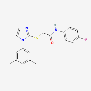 2-{[1-(3,5-dimethylphenyl)-1H-imidazol-2-yl]sulfanyl}-N-(4-fluorophenyl)acetamide