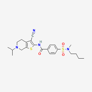 molecular formula C23H30N4O3S2 B2840494 4-(N-butyl-N-methylsulfamoyl)-N-(3-cyano-6-isopropyl-4,5,6,7-tetrahydrothieno[2,3-c]pyridin-2-yl)benzamide CAS No. 850903-36-5