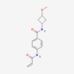 molecular formula C15H18N2O3 B2840495 N-(3-Methoxycyclobutyl)-4-(prop-2-enoylamino)benzamide CAS No. 2198735-37-2