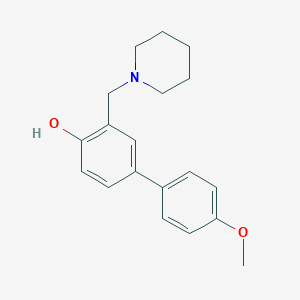 molecular formula C19H23NO2 B028405 4-Biphenylol, 4'-methoxy-3-(piperidinomethyl)- CAS No. 106609-38-5